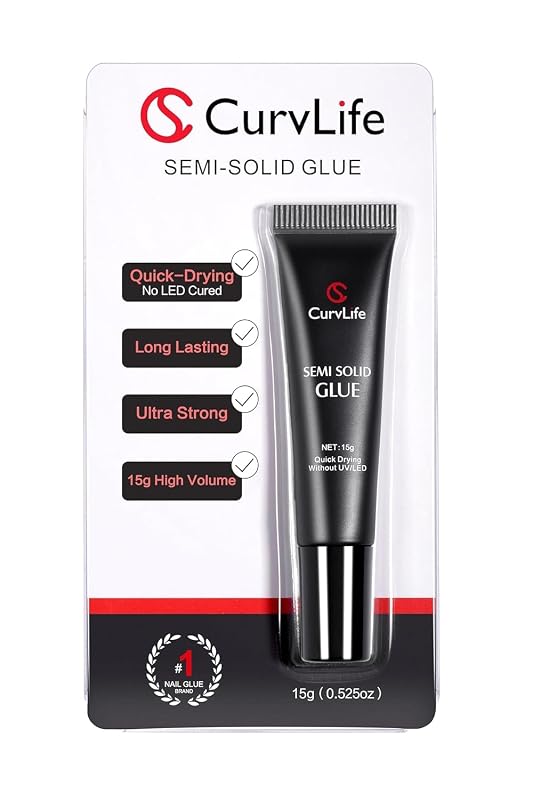 Curvlife Super Strong Nail Glue 15g for Press On Nails - Quick Drying,
