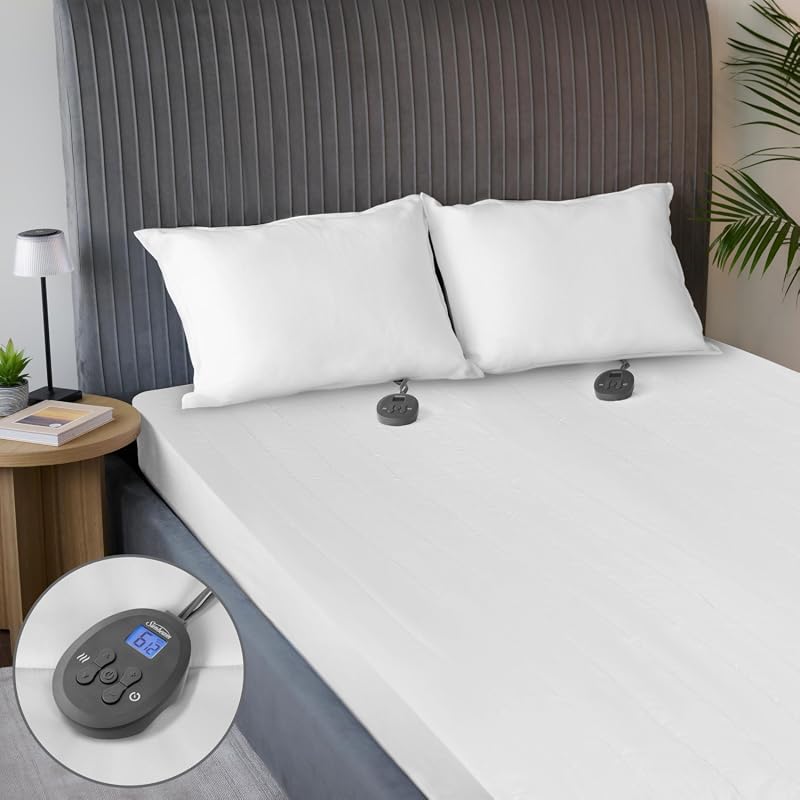 Sunbeam King Size Quilted Heated Mattress Pad with 12 Settings and Mac