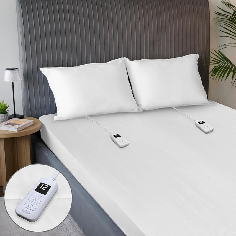 Sunbeam Queen Restful Quilted Heated Mattress Pad with 12 Heat Setting