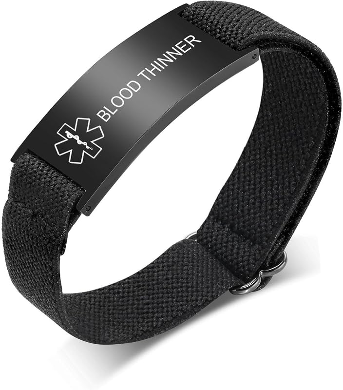 Personalized Medical Alert ID Bracelet for Men - Custom Engraved Stain