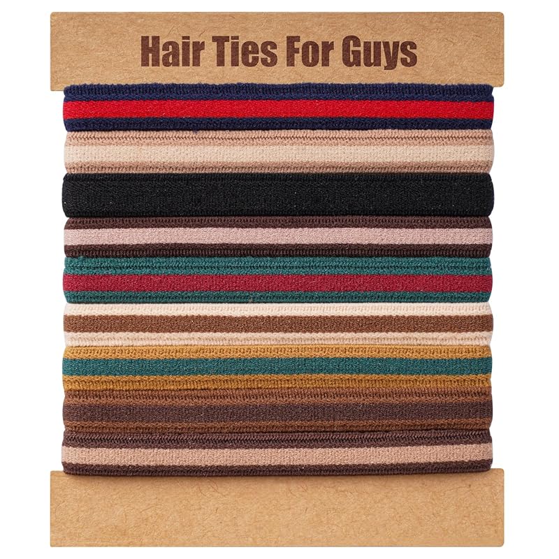 EasYoung Braided Mens Hair Ties for Men, For Buns Curly Thick Dense Ha