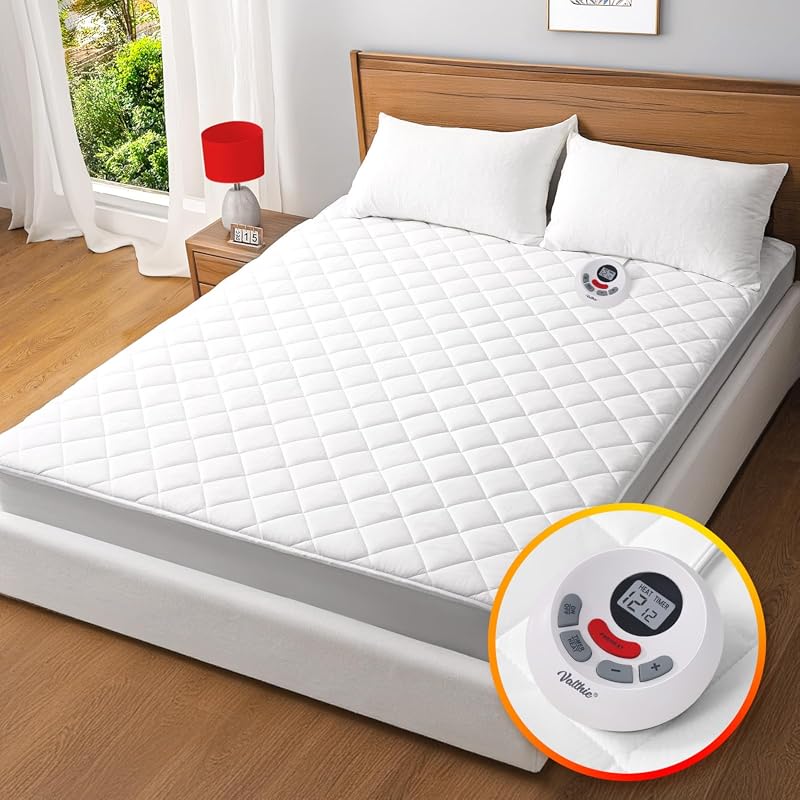 Heated Mattress Pad Twin Size 10 Heat Settings 1-12 Hour Auto Shut Off