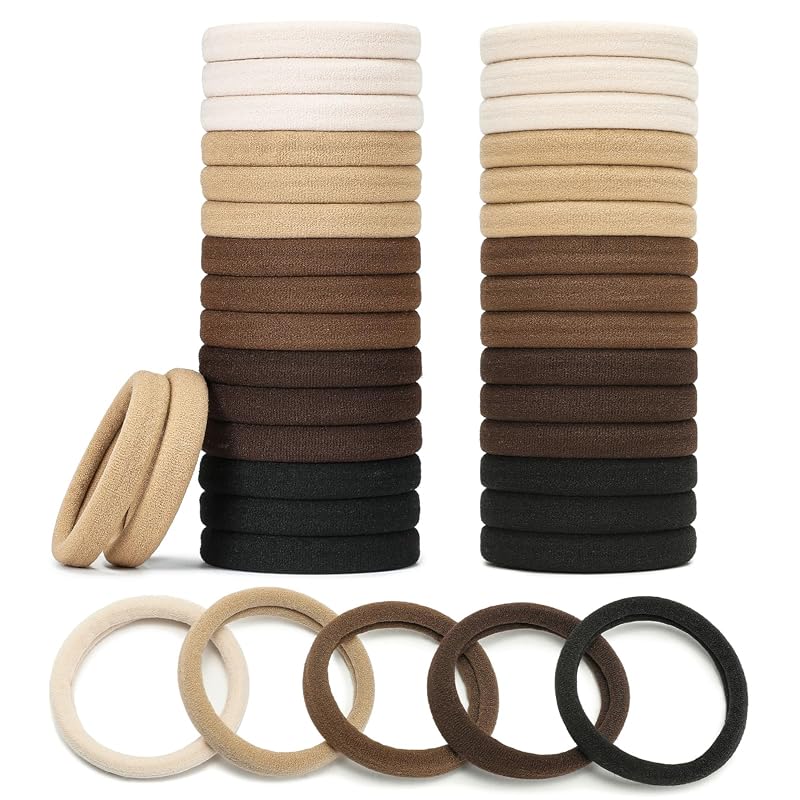 Mia Klein Black Extra Thick Hair Ties 100 Count Bulk Elastic Bands for Heavy Hair