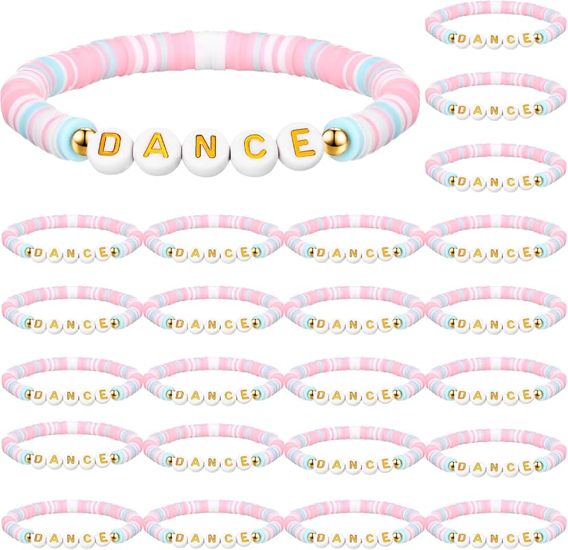 Blosssound 24-Piece Dance Bracelet Set - Bulk Colorful Ballerina Charm