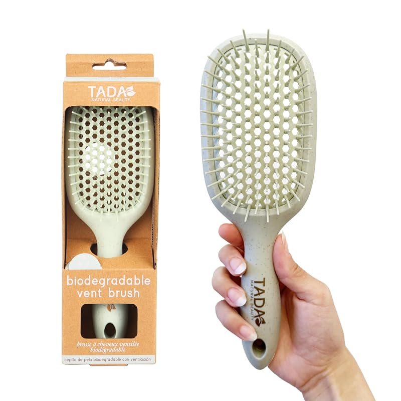 TADA Natural Beauty Detangler Brush – Ventilated Hair Brush for Curly,