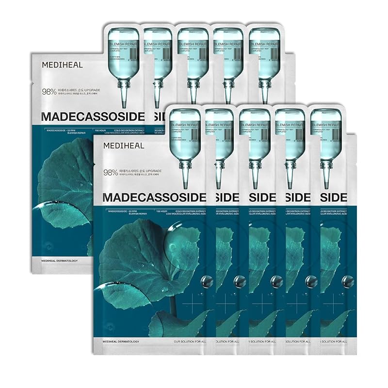 MEDIHEAL Madecassoside Essential Face Mask with 98% Purity and Hyaluro
