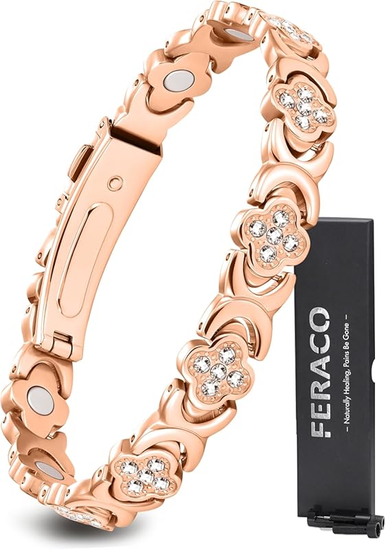 Feraco Pure Copper Magnetic Therapy Bracelet for Women with Neodymium