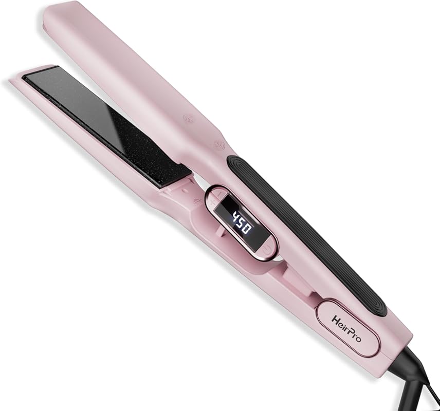Ceramic Flat Iron Hair Straightener with 3D Floating Plate, 15 Temps f