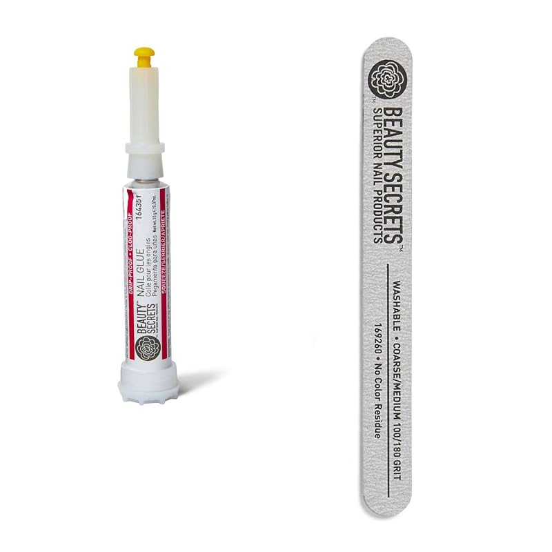 Beauty Secrets Drip & Clog Proof Nail Glue (1 Pack) Bundled with Zebra
