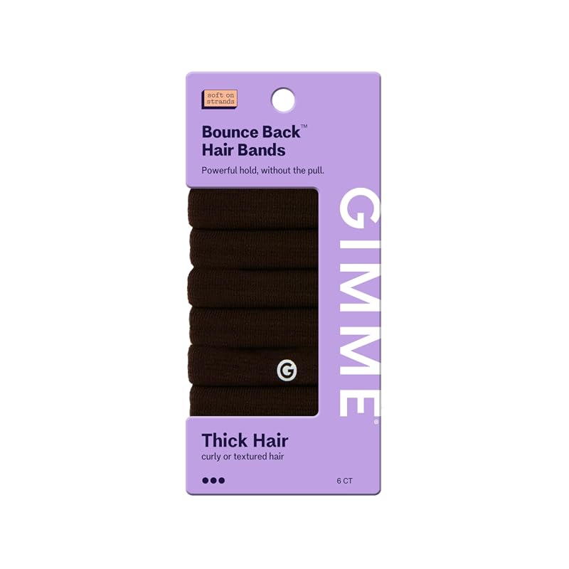 GIMME Beauty Thick Hair Extra Stretch Bands, Patent-Pending Design, Da