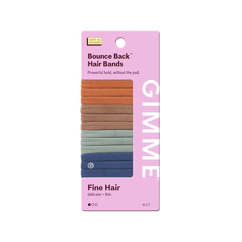 Gimme Slim-Fit Elastic Bands for Fine Brittle Hair, No-Dent Gentle-Gri