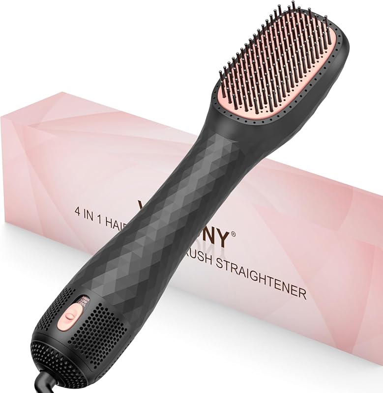 Professional 4-in-1 Ionic Hot Air Brush Styler & Volumizer with Cerami