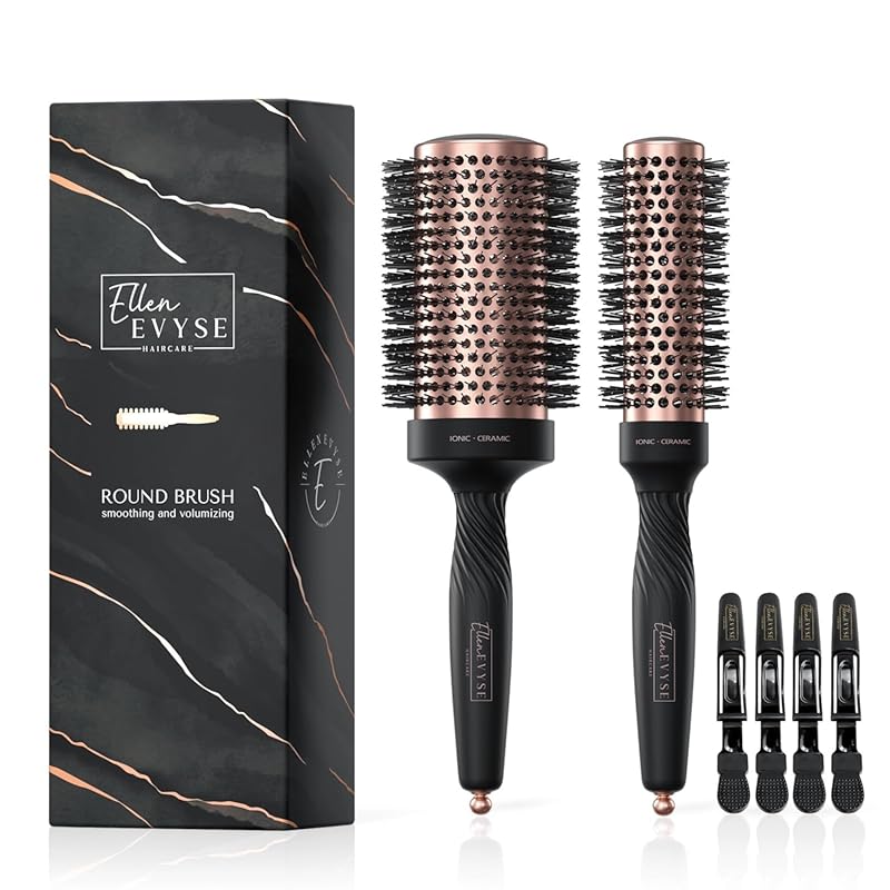 Lightweight Ceramic Round Brush for Blow Drying, Volumizing & Shine, w