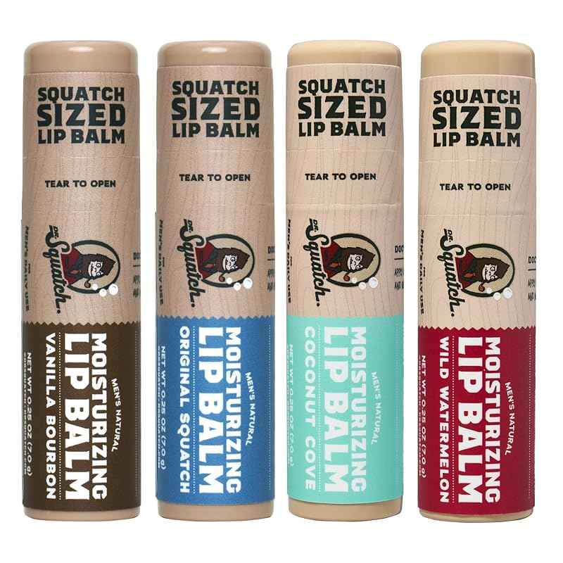 Dr. Squatch Natural Mens Lip Balm - Coconut Oil Shea Butter and Beeswa