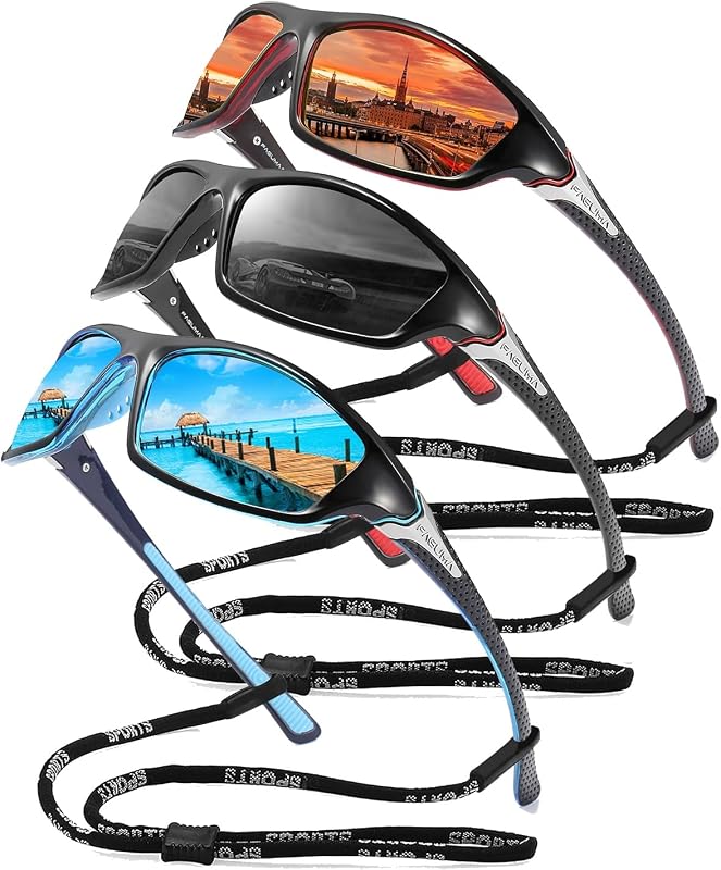 FAGUMA Sports Polarized Sunglasses for Men, UV400 Protection for Cycli