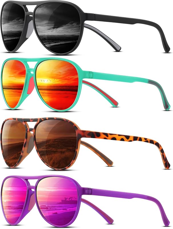 KUGUAOK Polarized Aviator Sunglasses for Sports with UV400 Protection 