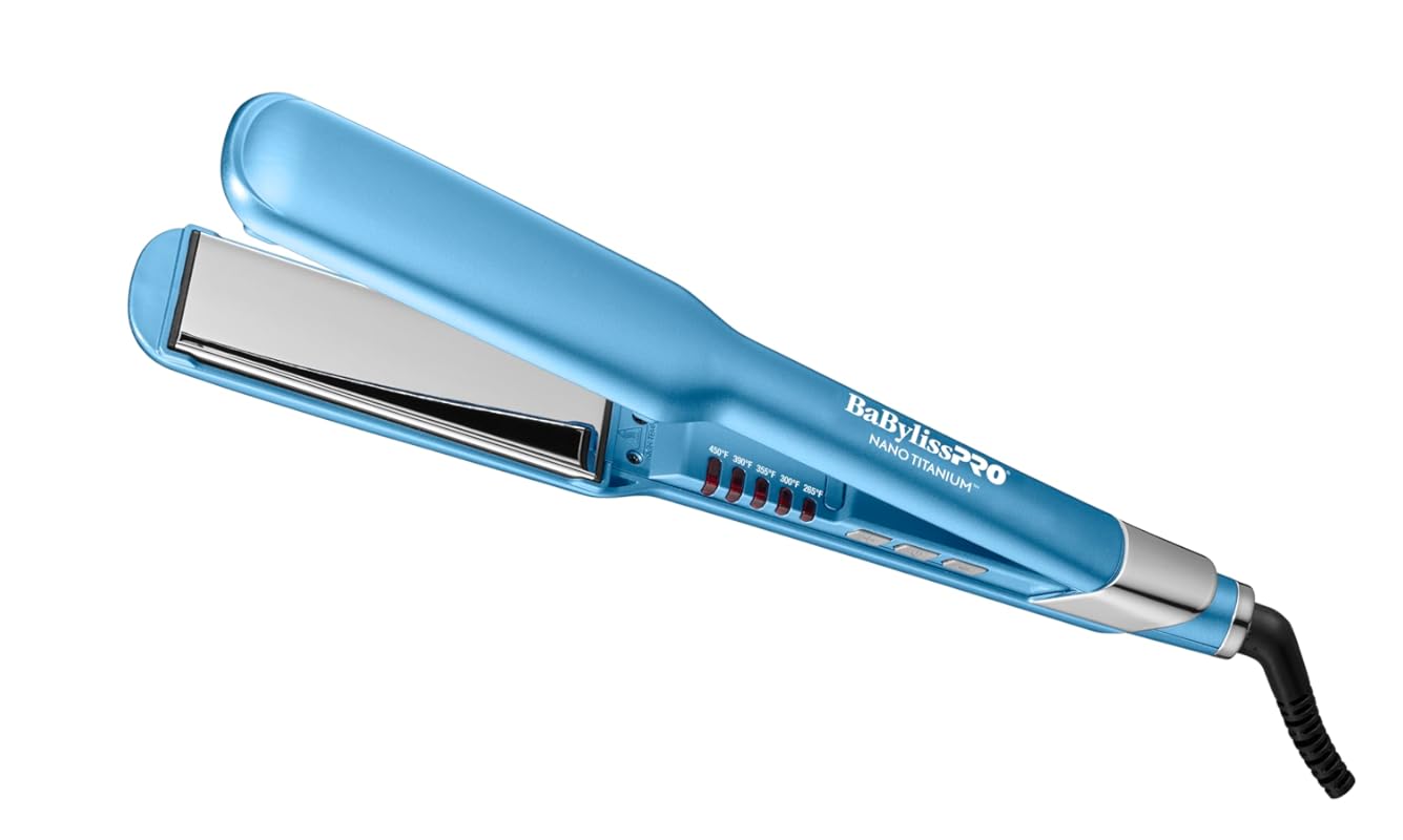 BabylissPRO Nano Titanium Ultra-Sleek Flat Iron Hair Straightener for 