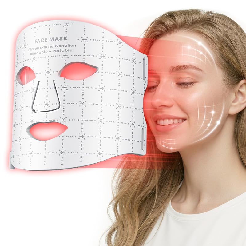 FDA-Cleared 7-Color LED Light Therapy Mask for Anti-Aging, Wrinkle Red