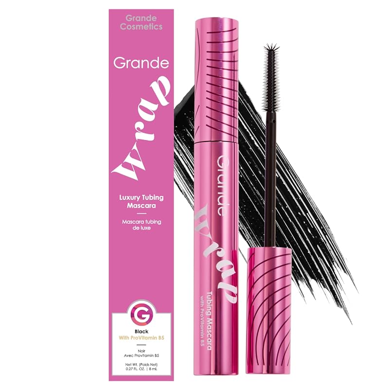 Grande Cosmetics GrandeWRAP Tubing Mascara, Buildable Volume & Length,