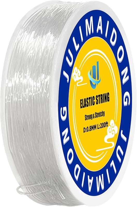 0.8mm Crystal Clear Stretch Bead Cord, 200ft Transparent Elastic Strin