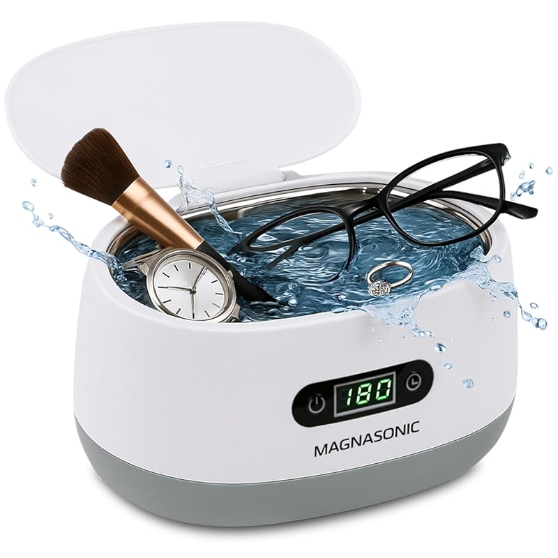 Magnasonic UC22 Ultrasonic Cleaner 20oz Tank - Jewelry, Retainer, Glasses & Denture Cleaner, 5 Modes