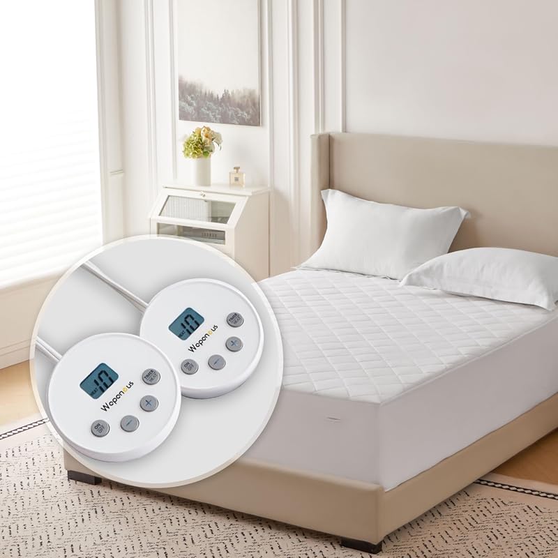 Wapaneus Heated Mattress Pad Queen Size 10 Heat Settings Dual Control
