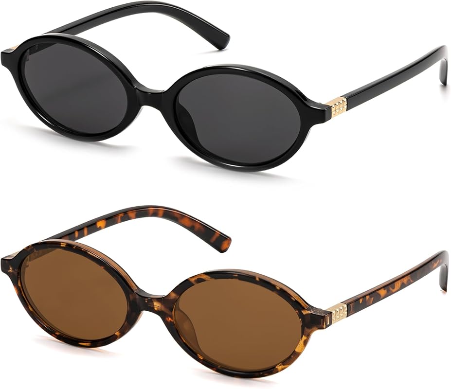 ViewJoy Retro Oval Sunglasses for Women Vintage 90s Y2K Trendy Designe