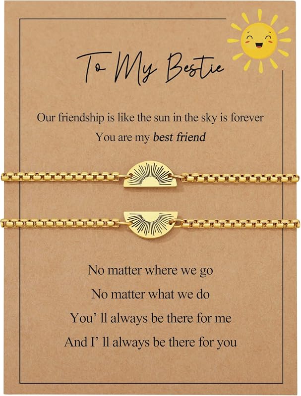 JoycuFF Sun Bracelet Set, Matching Best Friend Friendship Jewelry Gift
