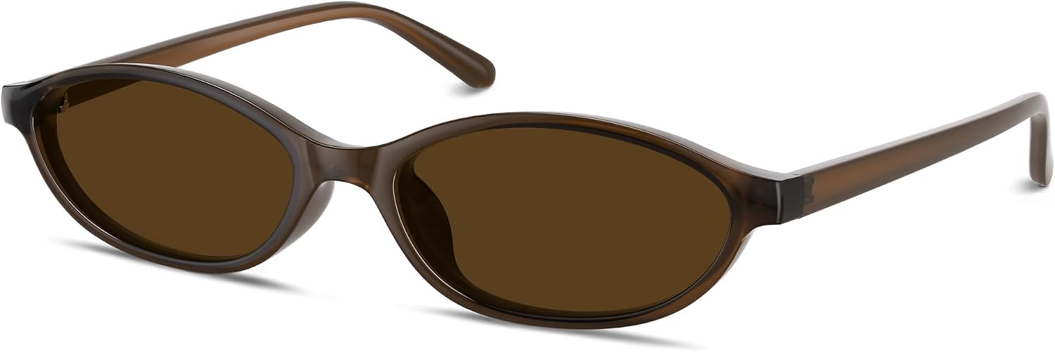 Retro Oval Cat Eye Sunglasses for Women – 90s Y2K UV400 Lightweight Na