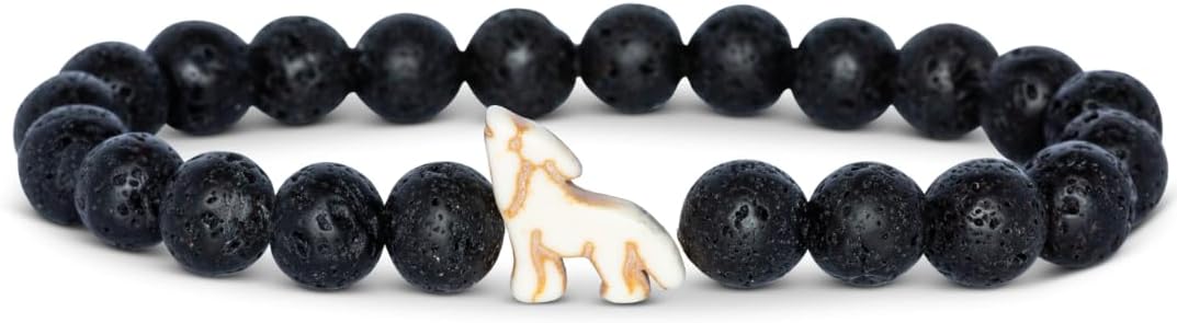 Fahlo Scout Wolf Tracking Bracelet, Elastic One Size Fits Most Men and
