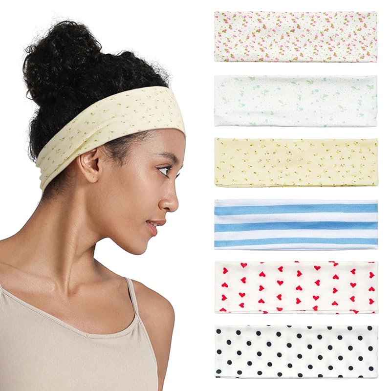 QIUTIMIY 6-Pack Non-Slip Headbands for Women