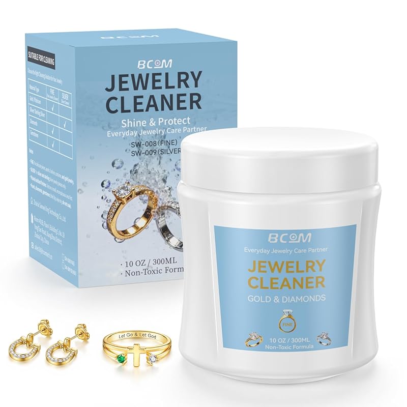 BCOM pH-Balanced Jewelry & Ring Cleaner Solution for Gold, Platinum, D