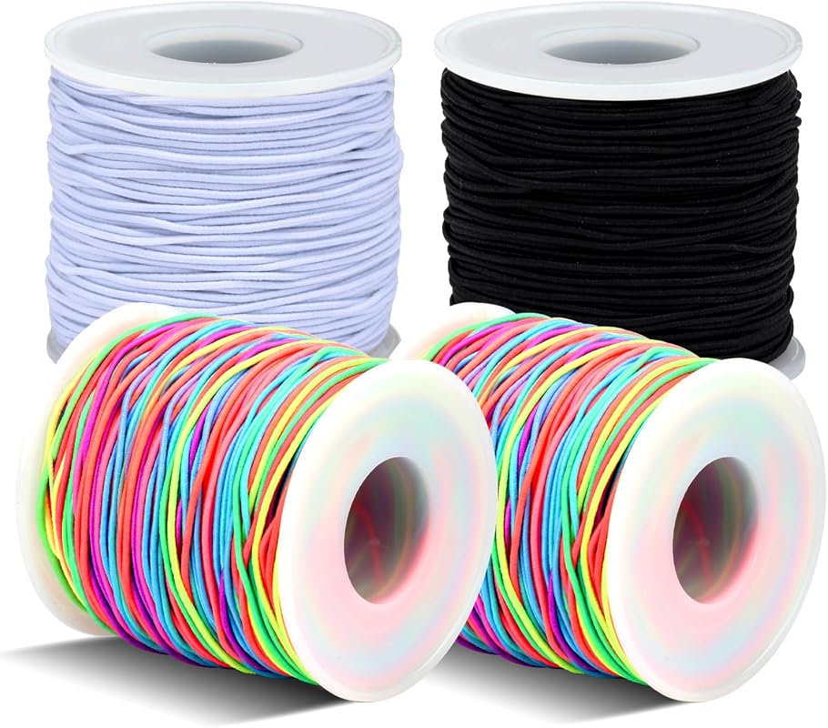 Stretchy Bracelet String 4 Rolls 660ft Elastic Cord for Jewelry Making