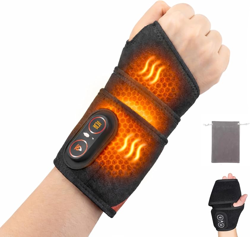 Wrist Heating Pad with Red Light Therapy and Massage for Arthritis Car
