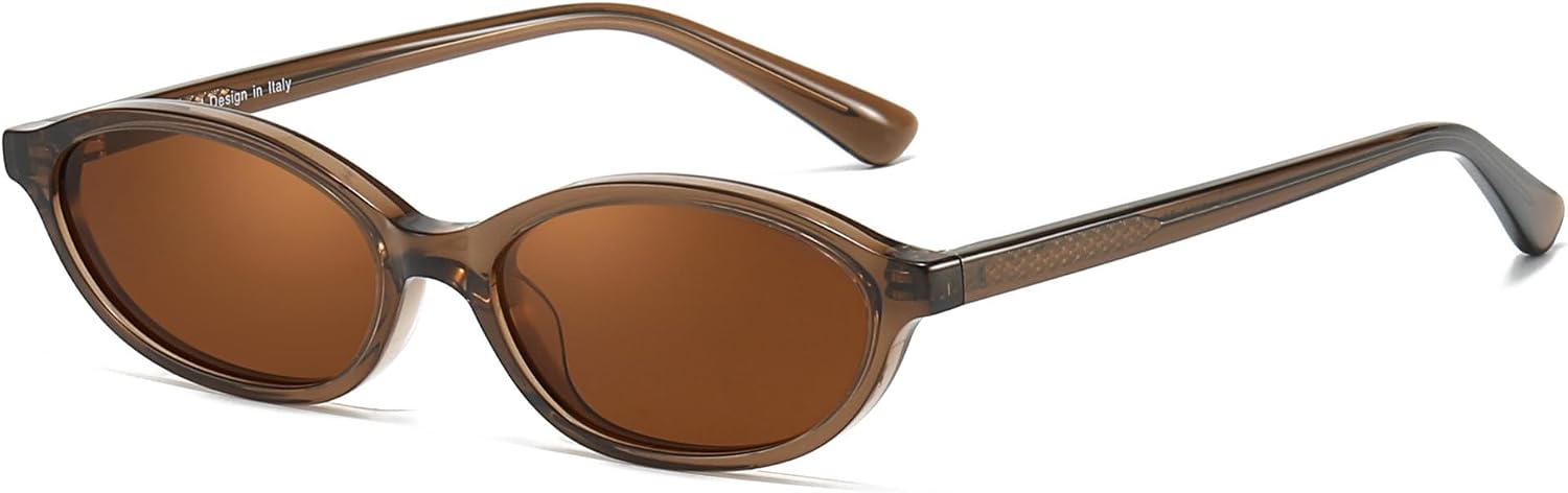 HASFOX Acetate Polarized Sunglasses for Women Vintage 90s Oval Cat Eye