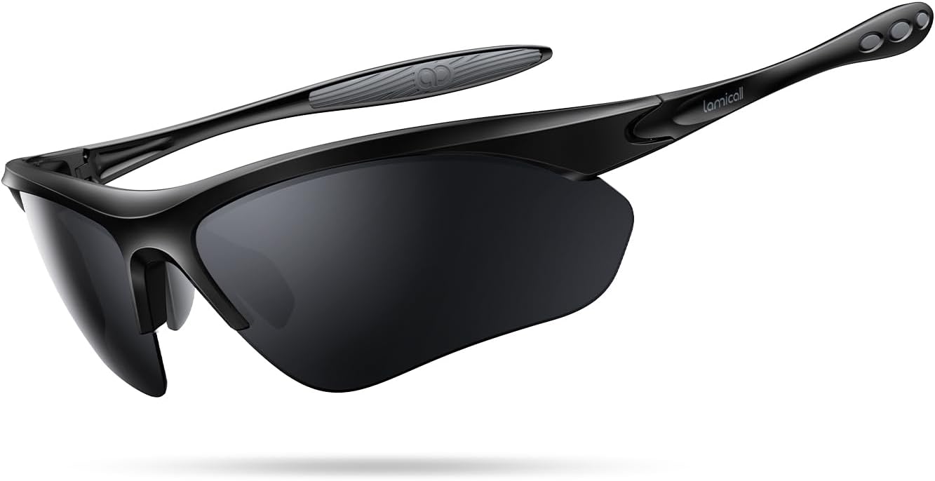 Lamicall 22g Lightweight Polarized Sports Sunglasses for Men Women, UV
