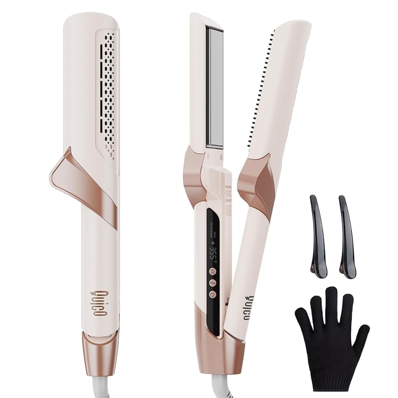 Quico Upgraded 2-in-1 Hair Air Straightener and Curler with Dual Volta