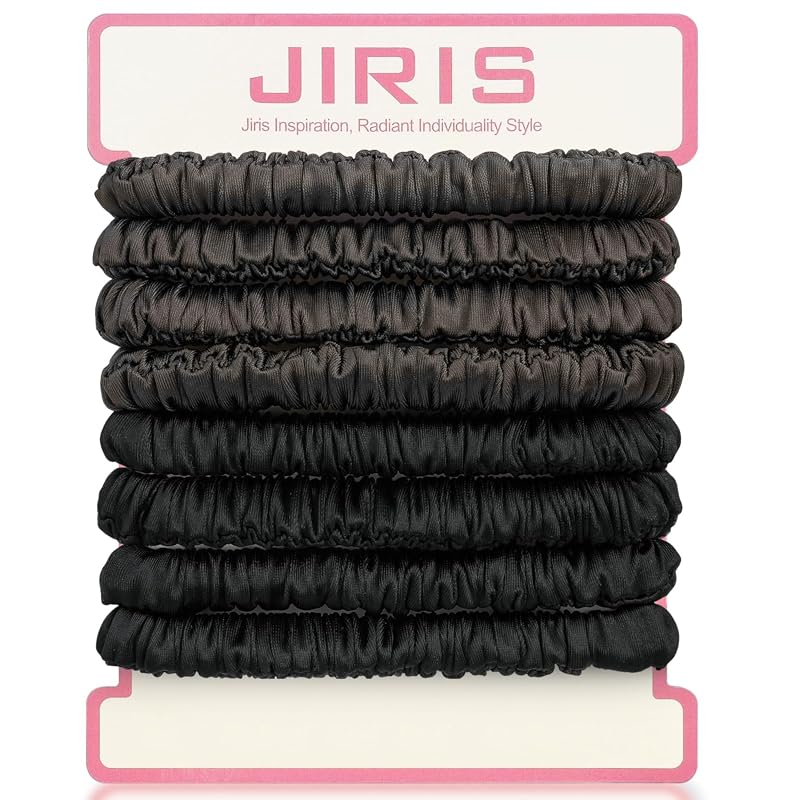 Silk Satin Hair Scrunchies for Women, 8 Pack No Crease Frizz Control f