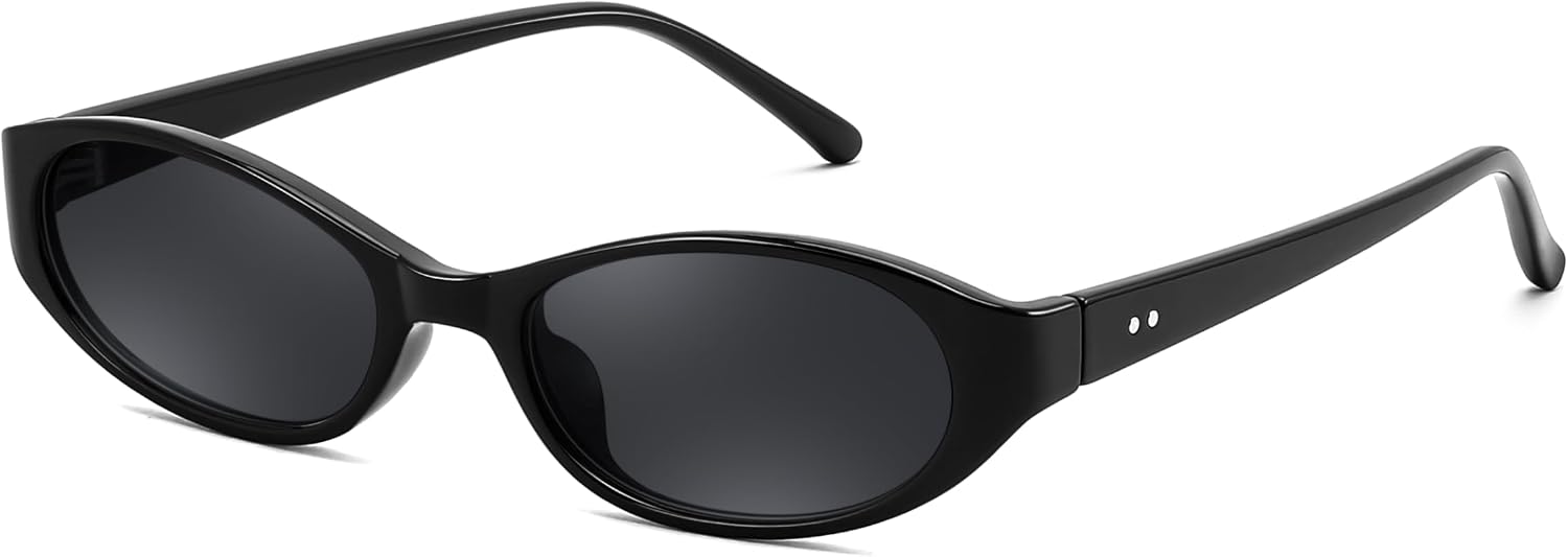 FEISEDY Retro Oval Women's Sunglasses - Trendy Cat Eye Skinny Narrow Y