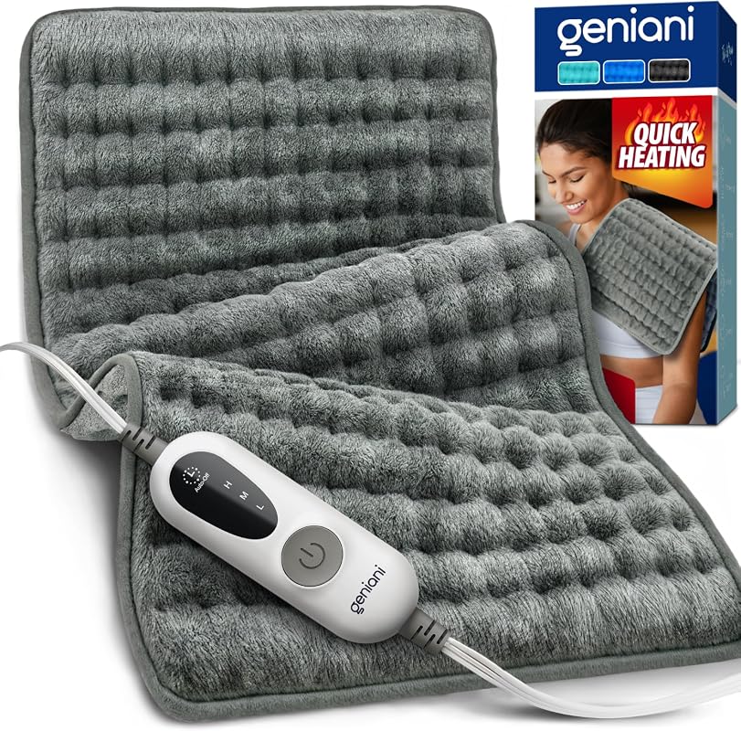 Electric Heating Pad for Back, Neck, and Shoulders Pain Relief, Soft M