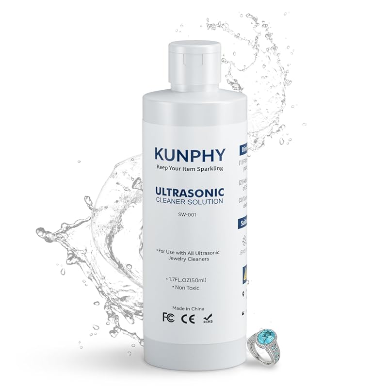 kunphy Ultrasonic Jewelry Cleaner Solution for Gold, Silver, Platinum,