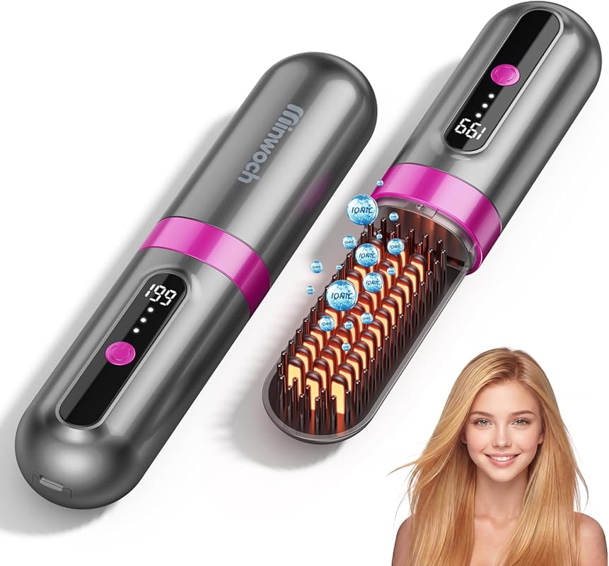 Go Brush Pro 2026 Cordless Ionic Hair Straightener Brush: MCH Fast Hea
