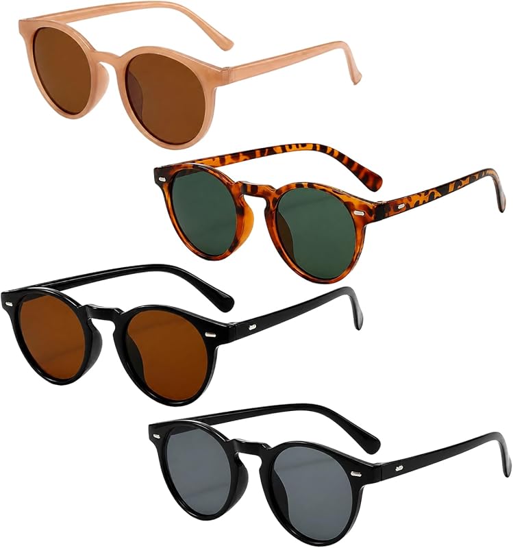 4Pcs Sunglasses for Small Faces Women, Sunglasses for Round Face Women