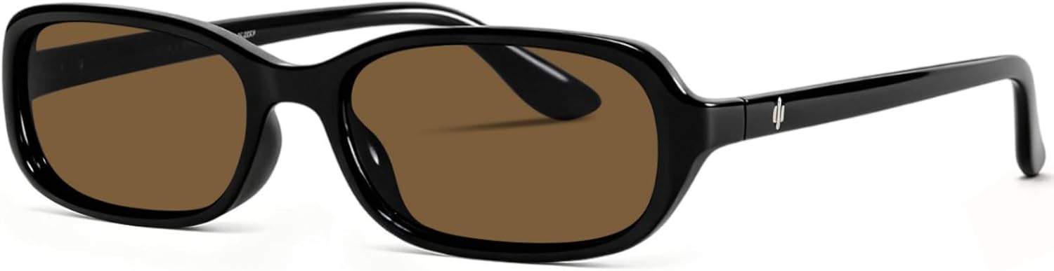 GUVIVI Retro Rectangular Sunglasses for Women, 90s Small Narrow Lightw