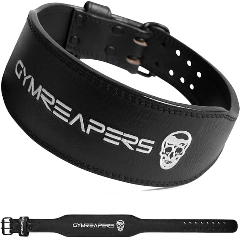 Gymreapers Leather Weightlifting Belt – Bodybuilding & Squatting Aid,
