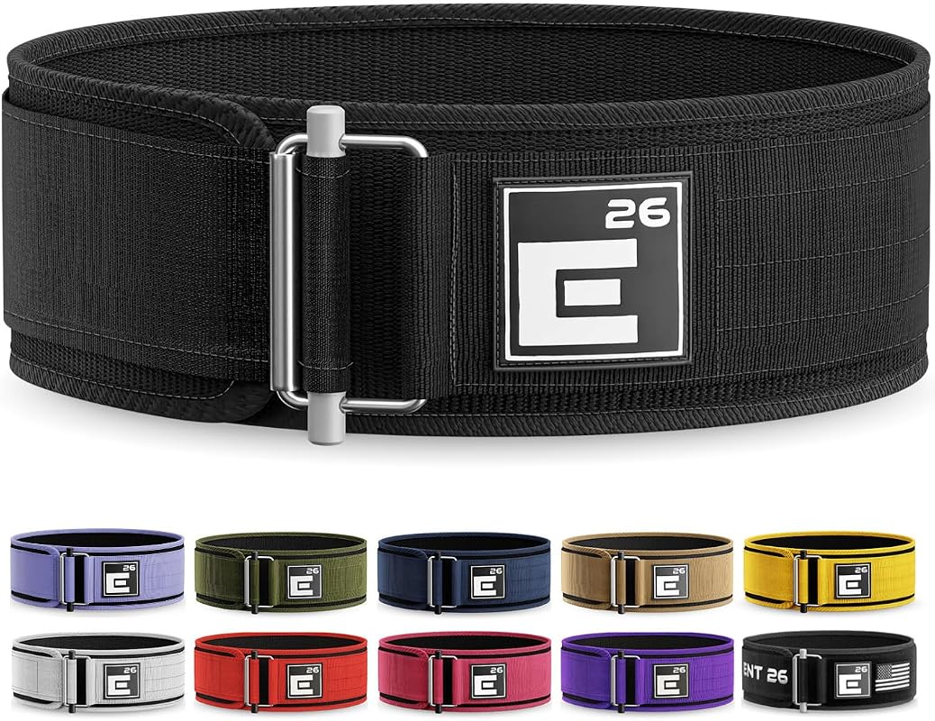 Element 26 Weight Lifting Belt – 4-inch nylon support for men and women; perfect for squats and deadlifts; training.