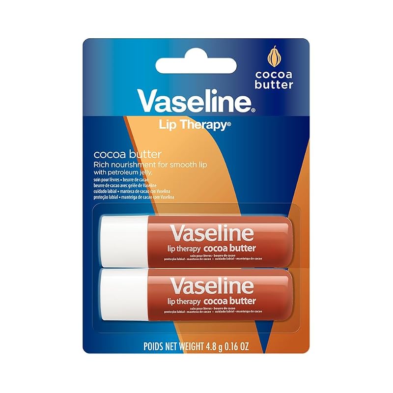 Vaseline Lip Therapy Cocoa Butter Twin Pack Deeply Moisturizing Treatm