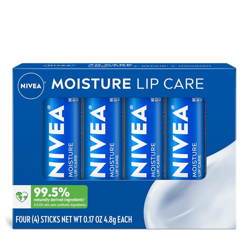 NIVEA Moisture Lip Care with Shea Butter and Vitamin E, Hydrating Repa