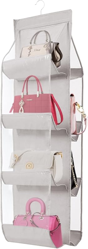 AARAINBOW 1 Pack Hanging Handbag Organizer with 8 Pockets for Closet S