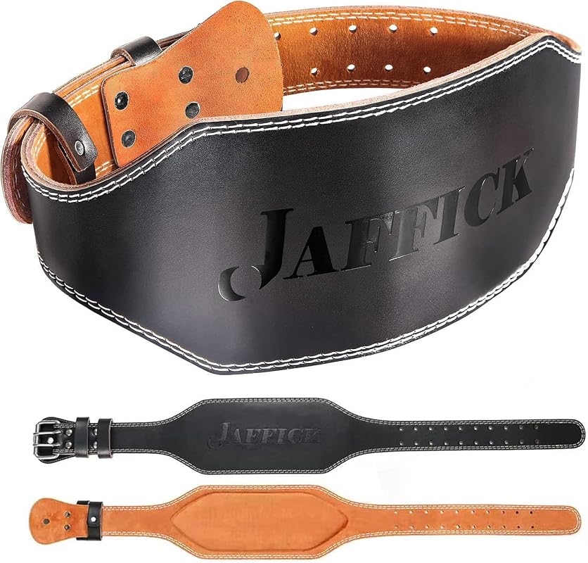 Genuine Leather Weight Lifting Belt – Men’s Gym Belt with Lumbar Suppo